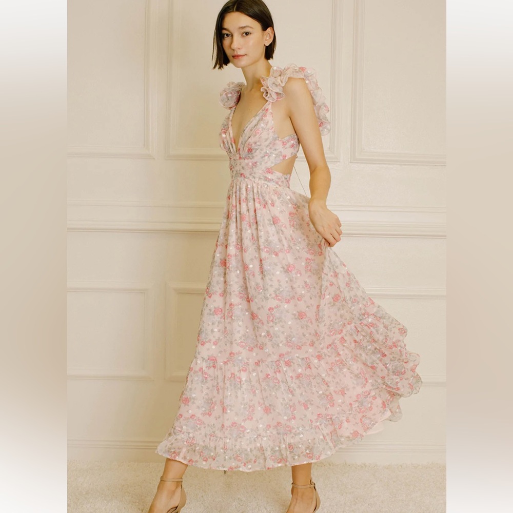 Floral Pink Maxi Dress